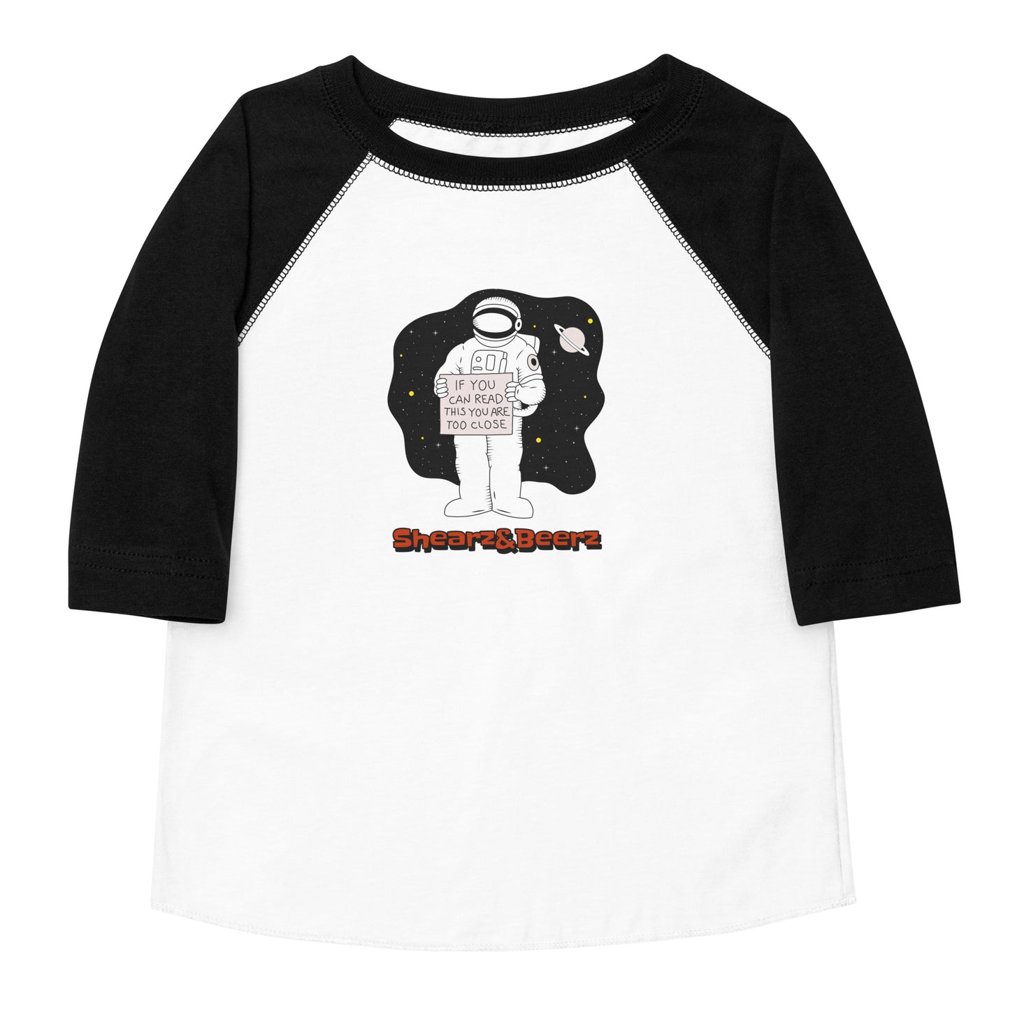 Too Close Toddler baseball shirt