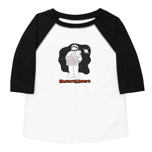 Too Close Toddler baseball shirt