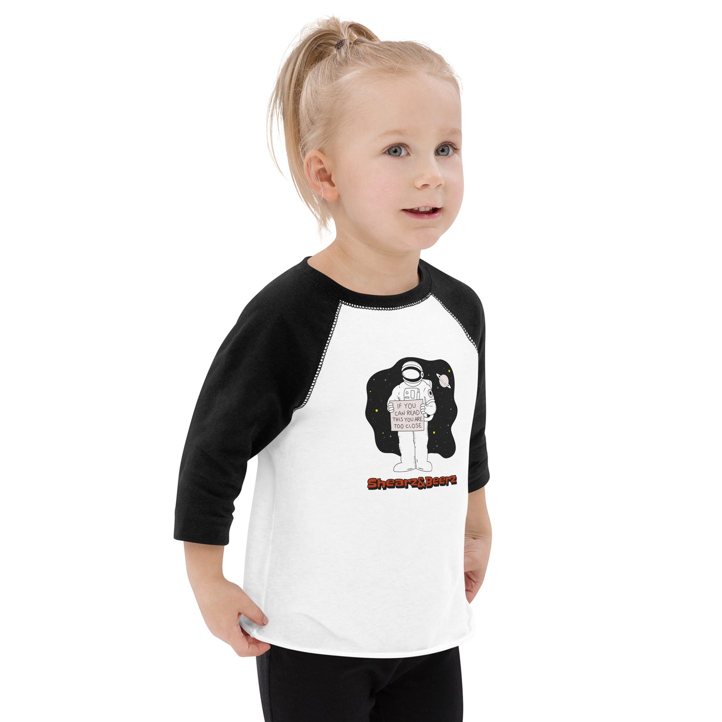Too Close Toddler baseball shirt